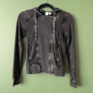 BP Weathered Black Asymmetrical Zip Up Hoodie Size XS